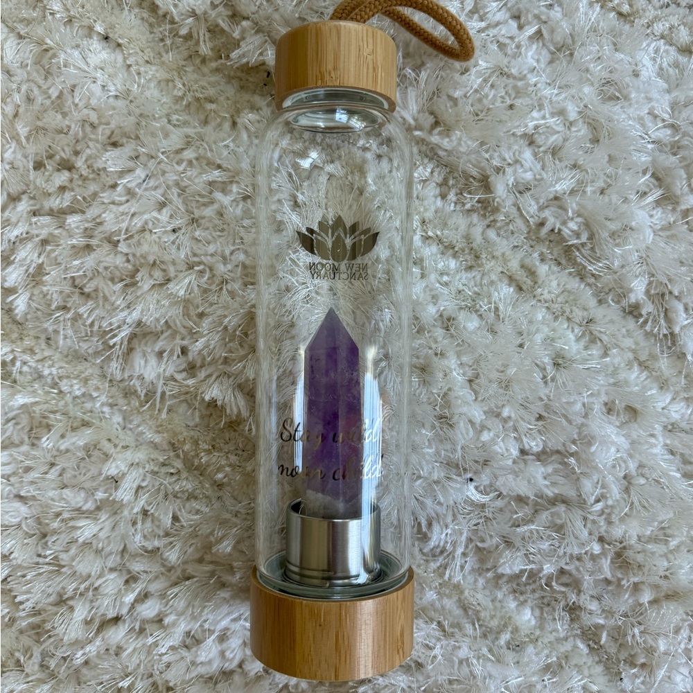 Amethyst wooden water bottle